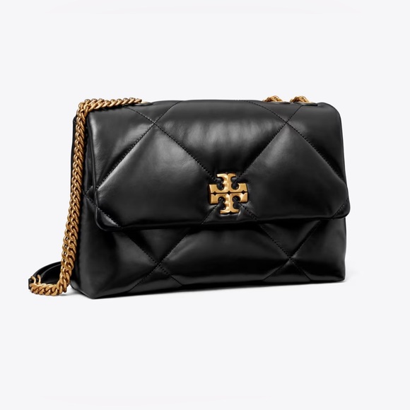 Tory Burch Handbags - Tory Burch Black Quilted Leather Shoulder Bag with Gold Chain